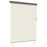 vidaXL Store Roulant Extérieur Rayé Réglable Crème 200 x 250 cm tissu