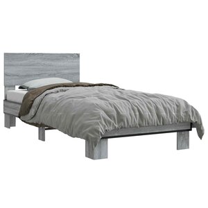 vidaXL Cadre de lit avec tête de lit Sonoma gris 80 x 200 cm
