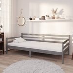 vidaXL Lit Gris Bois de pin massif 90x200 cm