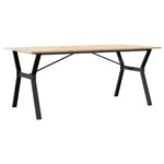 vidaXL Table à manger cadre en Y 180x90x75 cm bois de pin massif acier