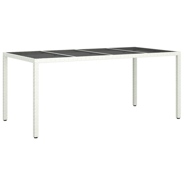 vidaXL Table de Salle à Manger de Jardin Blanche 190x90x75 cm Poly Rattan