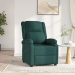 vidaXL Fauteuil inclinable électrique Vert foncé Tissu