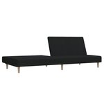 vidaXL Canapé-lit à 2 places noir tissu