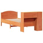 vidaXL Lit bibliothèque sans matelas cire marron 100x200 cm pin massif