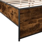 vidaXL Cadre de lit sans matelas chêne fumé 135x190 cm
