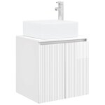 vidaXL Vanité de lavabo mural Blanc brillant 53 x 35 x 63 cm