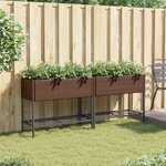 vidaXL Jardinières avec étagère 2 Pièces brun 90x40x75 cm résine tressée