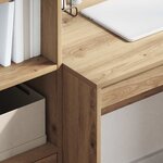 vidaXL Bureau avec tiroir avec étagère 2 Pièces Chêne artisanal