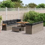 vidaXL Ensemble de canapé de jardin 11 Pièces Gris polyrotin