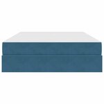 vidaXL Lit avec rangement et matelas Bleu foncé 140 x 190 cm Velours