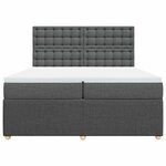 vidaXL Sommier à lattes de lit avec matelas Gris foncé 200x200cm Tissu