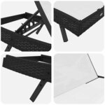 vidaXL Transat avec Table 2 Pièces Noir 40 x 40 x 40.5 cm polyrotin