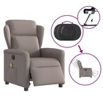 vidaXL Fauteuil de massage inclinable électrique Taupe Tissu