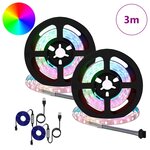 vidaXL Bande LED 2 Pièces Noir et Transparent 750 mm Cuivre et plastique