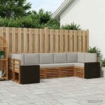 vidaXL Ensemble de canapé d'angle 7 Pièces Naturel et gris clair