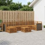 vidaXL Ensemble de canapés d'extérieur 7 Pièces Naturel