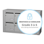 Bloc collectif Leabox 3x2  grade 3  simple face  intérieur  fixation murale  gris clair ral 7035 finition brillante