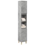 vidaXL Armoire de salle de bain gris béton 30x30x190 cm