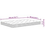 vidaXL Matelas en mousse moyennement doux 90x200 cm