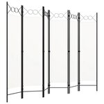 vidaXL Cloison de séparation 6 panneaux Blanc 240x180 cm