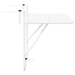 Table de balcon pliable blanche 60x40 cm en acier
