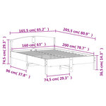 vidaXL Cadre de lit sans matelas 160x200 cm bois massif de pin