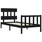 vidaXL Cadre de lit sans matelas noir bois de pin massif