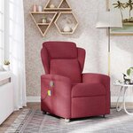 vidaXL Fauteuil de massage inclinable Rouge bordeaux Tissu