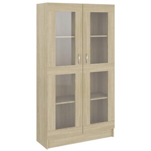vidaXL Armoire à vitrine Chêne sonoma 82 5x30 5x150 cm Bois ingénierie