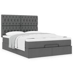 VidaXL Cadre de lit ottoman avec matelas gris foncé 140x190 cm tissu