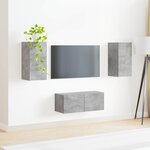 vidaXL Ensemble meuble TV 2 Pièces Gris béton Bois d'ingénierie