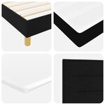vidaXL Lit avec sommier avec matelas Noir 90x200 cm Tissu