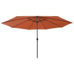 vidaXL Parasol de jardin avec lumières LED et mât en métal terre cuite