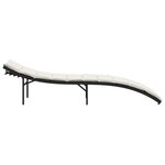 vidaXL Chaise longue avec coussin noir 55x199x50 cm résine tressée