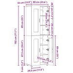 vidaXL Haut Armoire avec étagère FLORIN Chêne Sonoma 60 x 35 x 182 cm