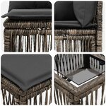vidaXL Ensemble de canapé de jardin 4 Pièces Gris polyrotin