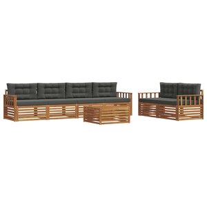 vidaXL Ensemble de canapés d'extérieur 7 pc Naturel et Anthracite