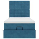 vidaXL Cadre de lit ottoman avec matelas bleu foncé 80x200 cm velours