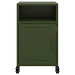 vidaXL Tables de chevet 2 Pièces vert olive 36x39x59 cm acier