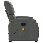 vidaXL Fauteuil inclinable de massage gris foncé tissu