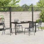 vidaXL Ensemble de salle à manger pour jardin 5 Pièces Gris foncé Acier