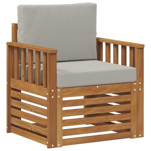 vidaXL Canapé d’extérieur Bois d'acacia massif et polyester Naturel