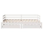 vidaXL Lit de jour avec gigogne et tiroirs sans matelas blanc 80x200cm