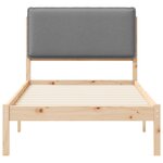 vidaXL Cadre de lit avec tête de lit rembourrée Gris clair 90 x 200 cm