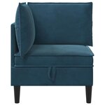 vidaXL Sofa avec rangement Bleu Velours