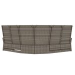 vidaXL Canapé d'angle inclinable avec coussins gris résine tressée