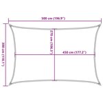 vidaXL Voile d'ombrage 160 g/m² Noir 3x5 m PEHD