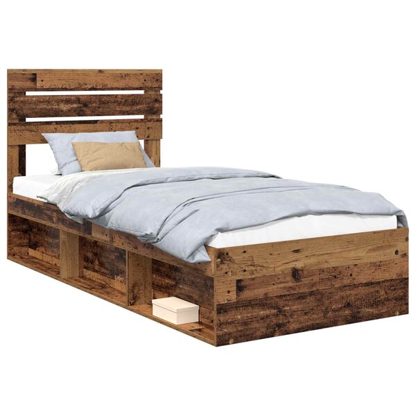 vidaXL Cadre de lit Bois ancien 90 x 200 cm Pin massif