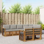 vidaXL Ensemble de canapés d'extérieur 8 pc Gris Naturel et Clair