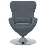 Fauteuil œuf vidaXL en velours gris foncé